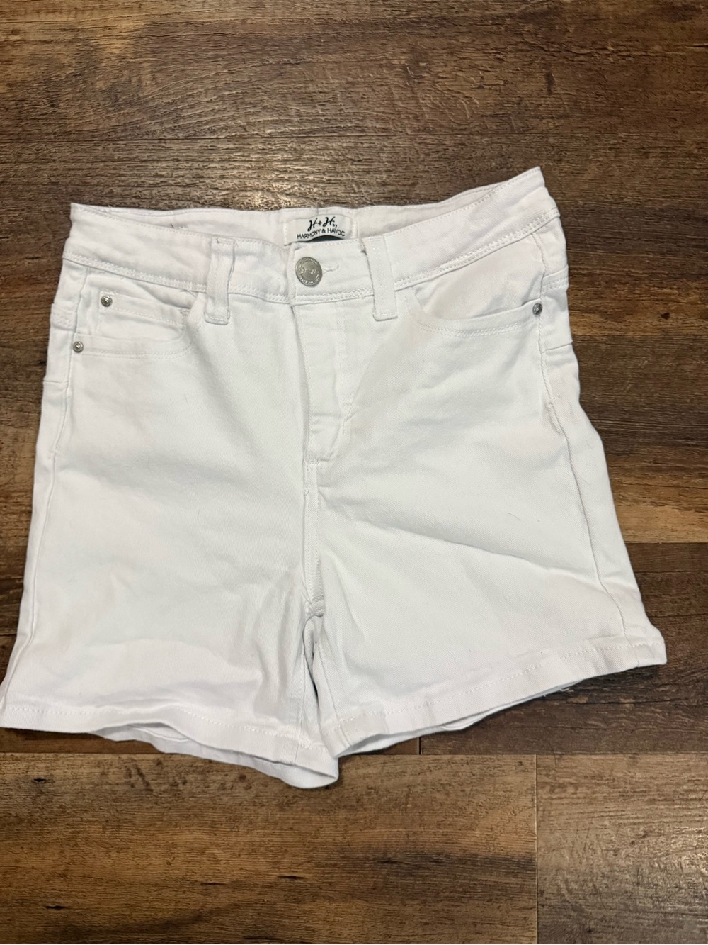 White High-Rise Women's Denim Shorts by H&H by Harmony and Havoc